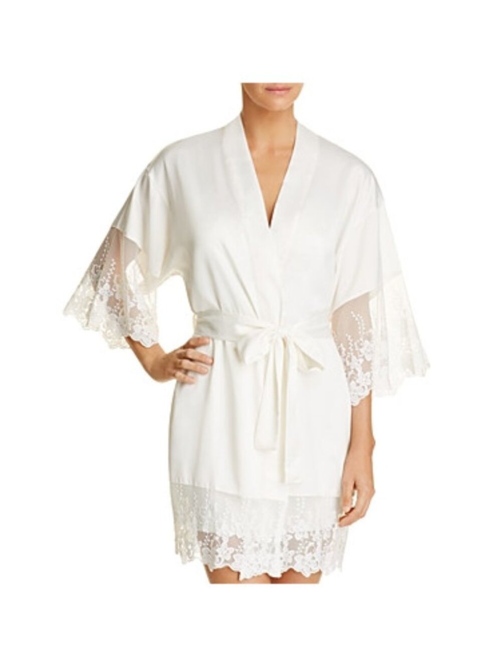Flora Nikrooz Womens Farrah Charmeuse Wrap Robe